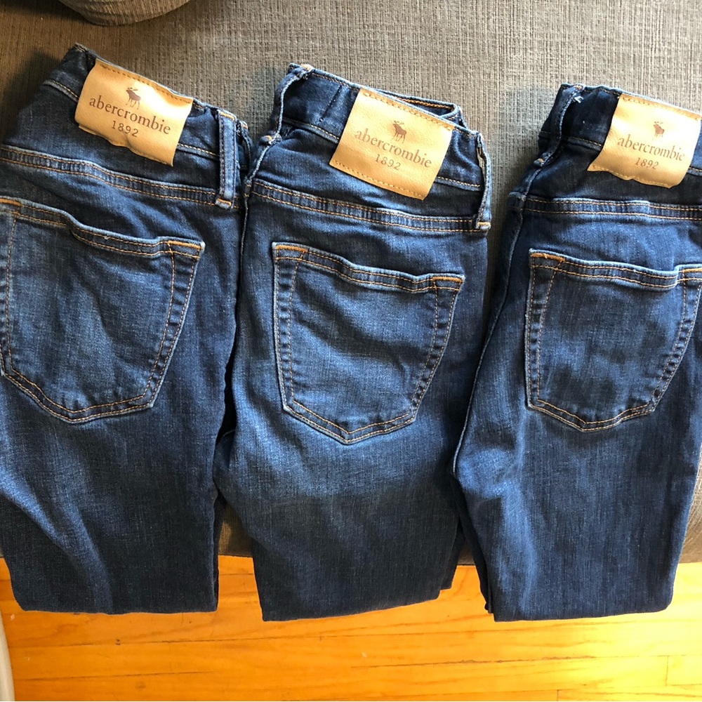 3 pails of Abercrombie kids boys jeans size 9/10